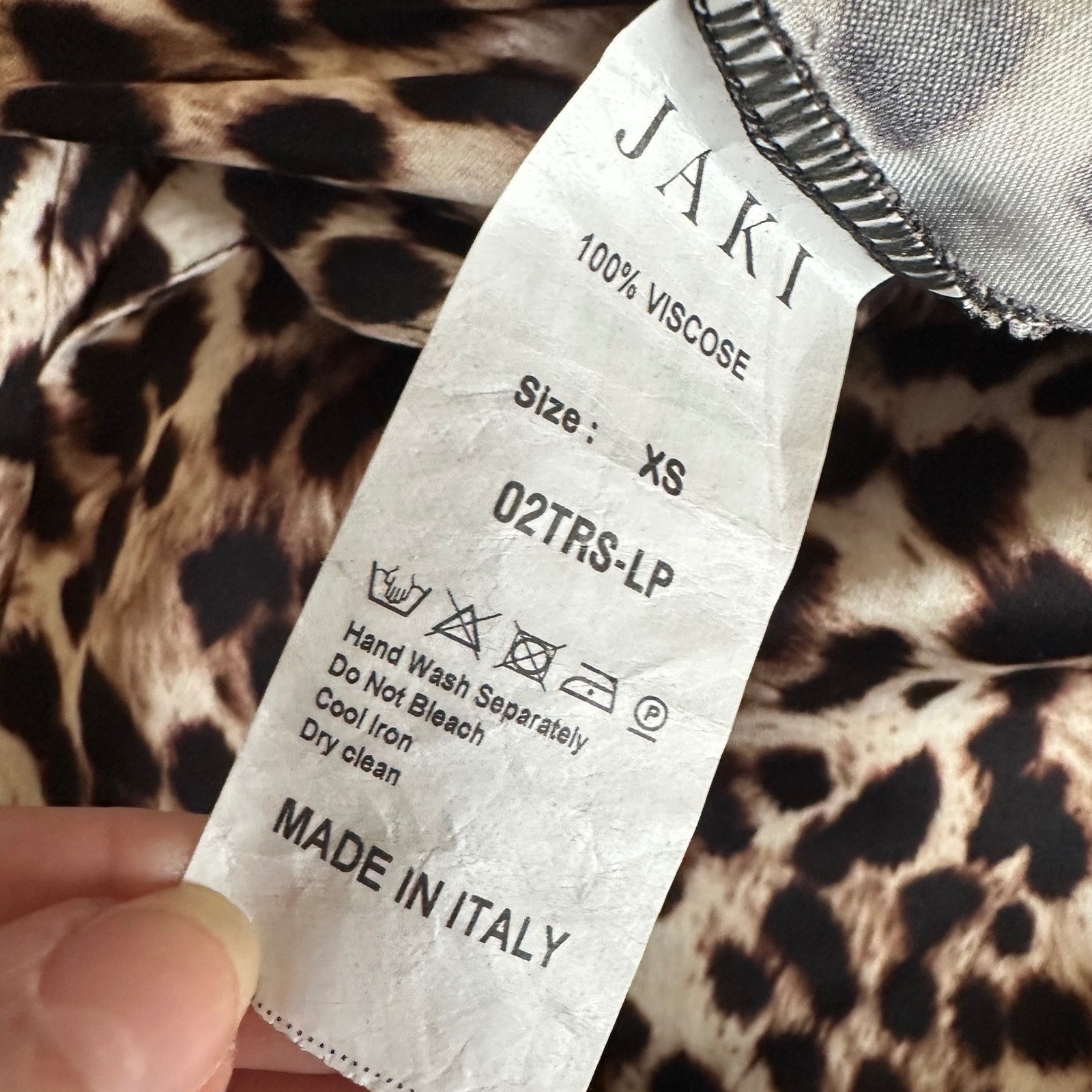 Nwt Jaki London Helena Elastic Waist Satin Trousers Leopard Print Xs — image 7 of 8